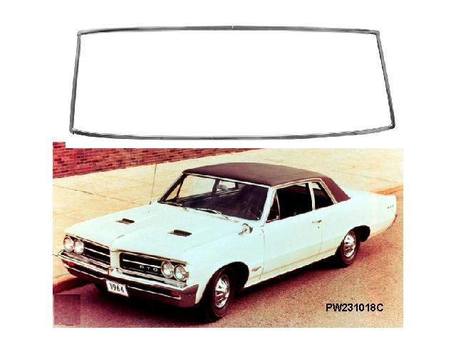 64-65 A Rear Window Molds Set, GTO/LeMans/Chevelle - 2 dr Hardtop